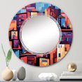 thumbnail image 1 of DESIGN ART Designart "Colorful 0 City Madrid Popart I" Cityscapes Modern Wall Mirror 24in.x24in., 1 of 4