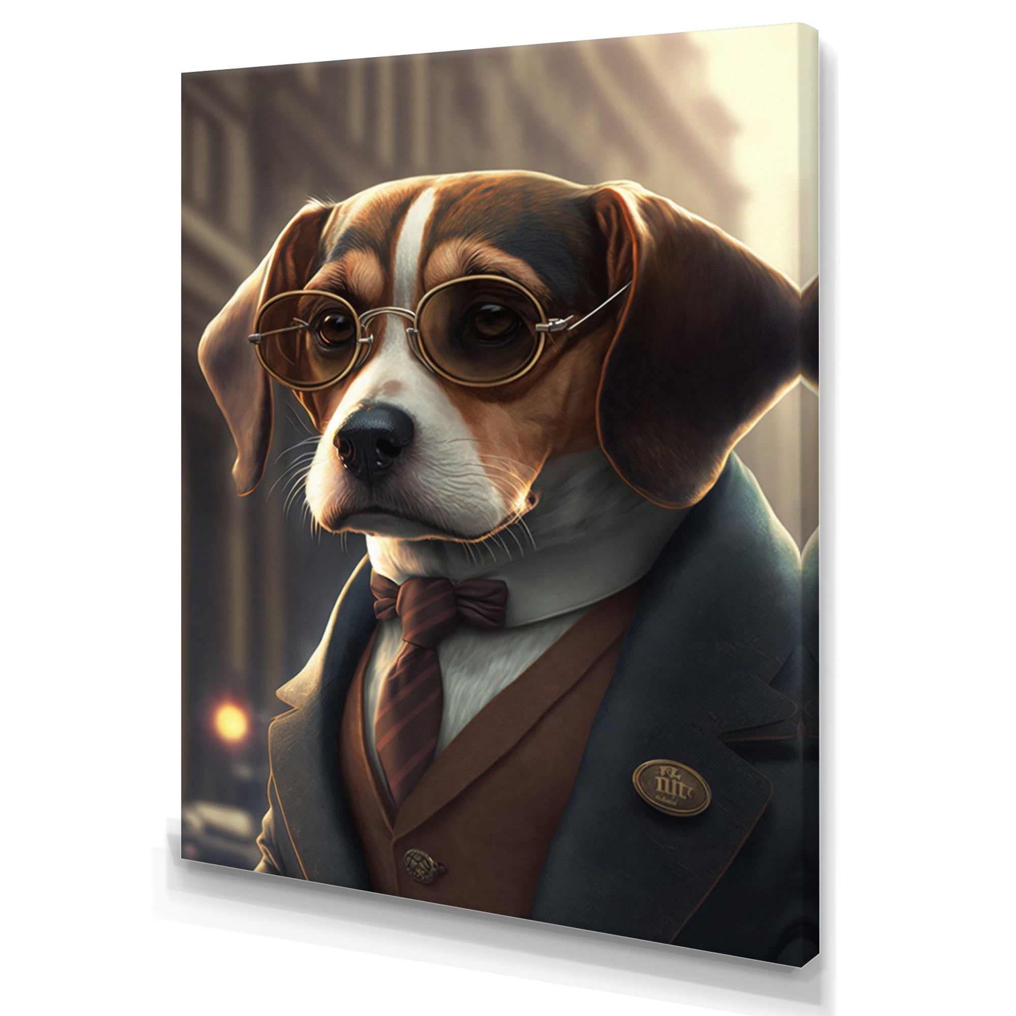Designart Mafia Beagle I Canvas Wall Art
