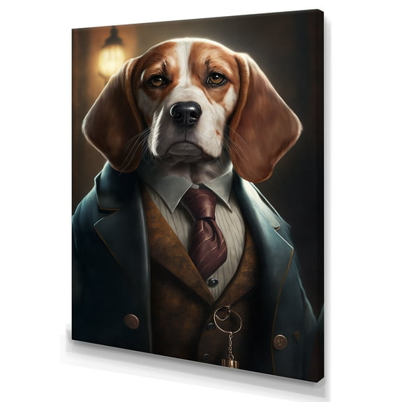 Designart Mafia Beagle II Canvas Wall Art