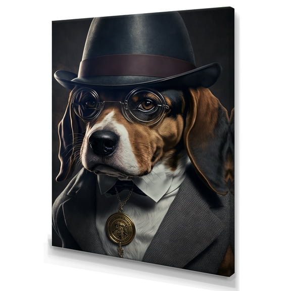 Designart Mafia Beagle III Canvas Wall Art