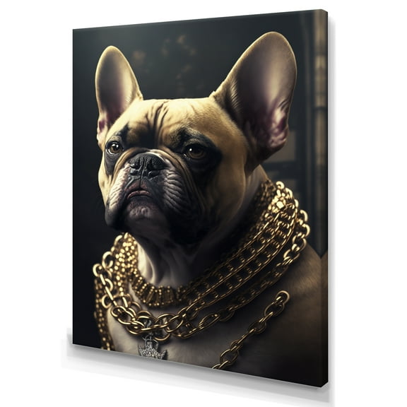 Designart Mafia Frenchie II Canvas Wall Art