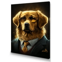 Designart Mafia Golden Retriever Canvas Wall Art
