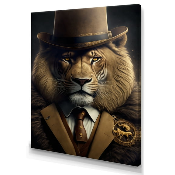 Designart Mafia Lion II Canvas Wall Art