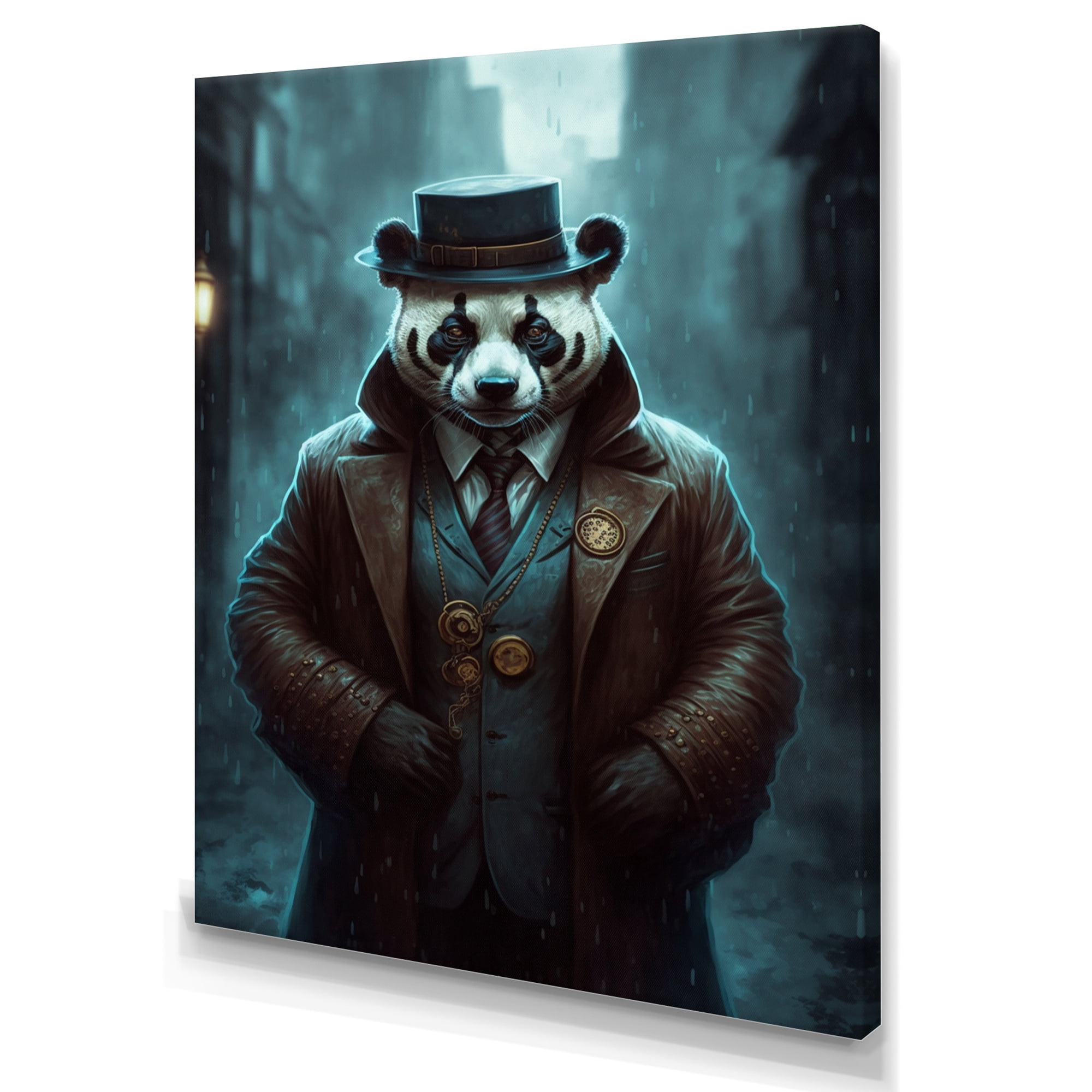 Designart Mafia Panda Canvas Wall Art