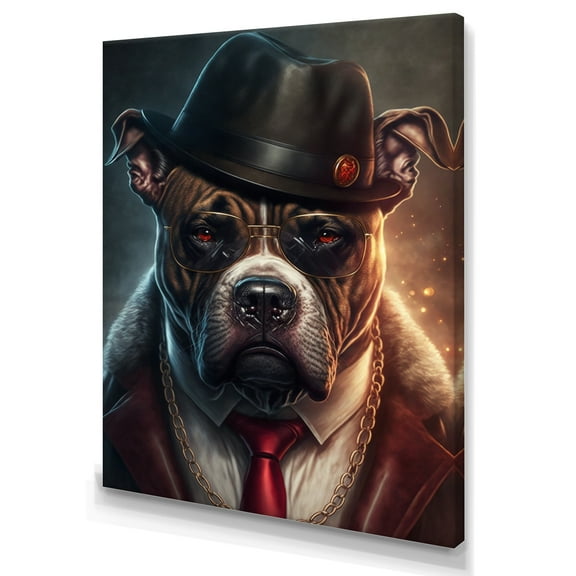 Designart Mafia Pitbull III Canvas Wall Art