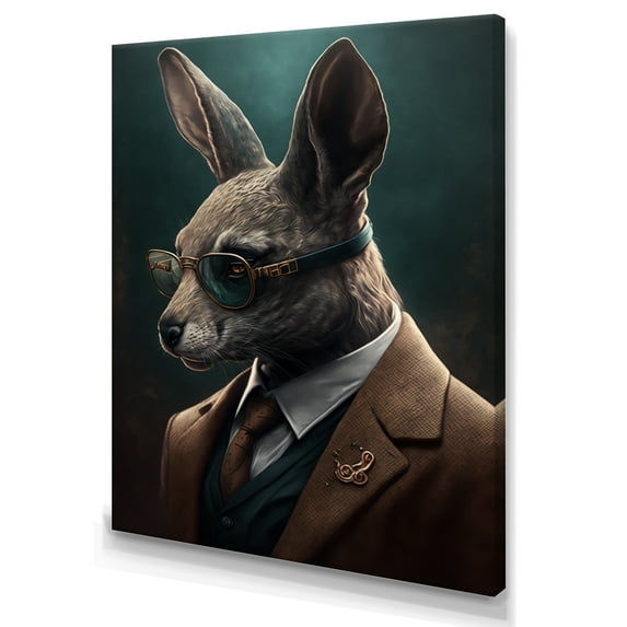 Designart Mafia Rabbit Canvas Wall Art
