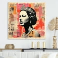 thumbnail image 1 of Designart "Magazine Collage of Queen Elizabeth II" People Wall Art - Modern Black Celebrity Hallway Wall Art Decor, 1 of 6