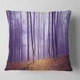 thumbnail image 1 of Designart Magenta Foggy Fairytale Forest - Forest Throw Pillow - 18x18, 1 of 4