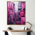 thumbnail image 1 of Designart "Magenta Horizon Cityscape I" Skyscrapers Floater Framed Wall Decor, 1 of 5