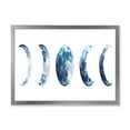 thumbnail image 1 of Designart 'Magic Blue Moon Phases On White' Bohemian & Eclectic Framed Art Print, 1 of 4