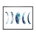 thumbnail image 1 of Designart 'Magic Blue Moon Phases On White' Bohemian & Eclectic Framed Canvas Wall Art Print, 1 of 5