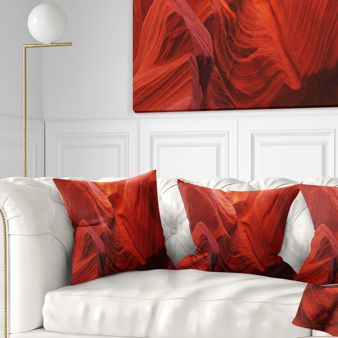 Designart Magic Colors of Antelope Canyon - Landscape Photography Throw Pillow - 18x18