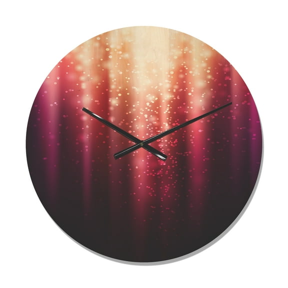 Designart 'Magic Light With Purple' Modern Wood Wall Clock