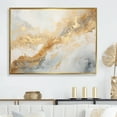 thumbnail image 1 of Designart "Magic Marble Geode In Gold And White III" Abstract Marble Floater Framed Wall Art Living Room, 1 of 5