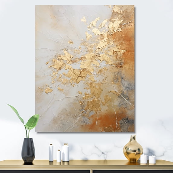 Designart "Magic Of Gold And White Marble Geode II" Abstract Marble Wall Art Prints