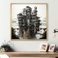 thumbnail image 1 of Designart "Magical Castle Tower Illustration" Towers Floater Framed Canvas Art Print, 1 of 5