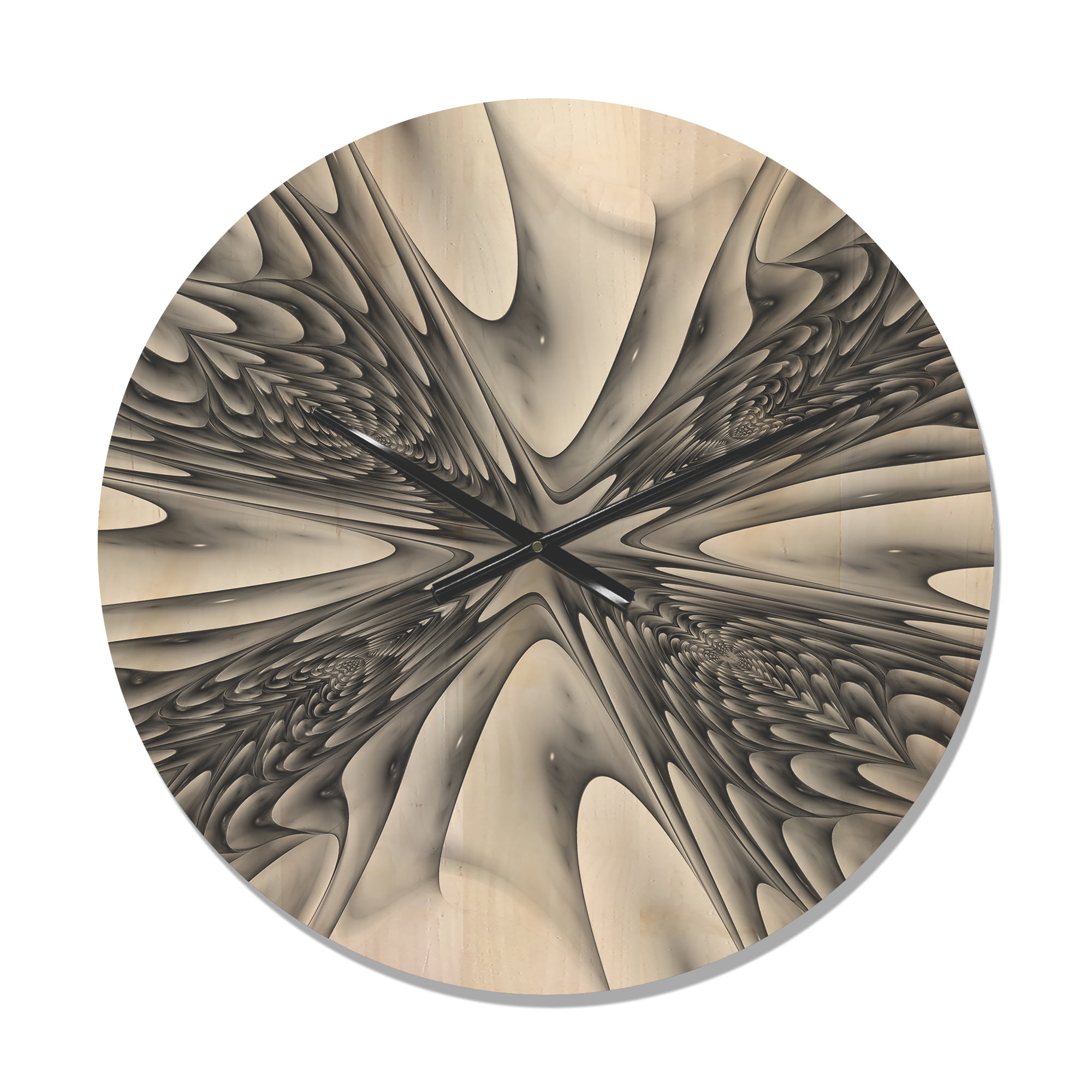 Designart 'Magical Depth Fractal 3D' Modern Wood Wall Clock