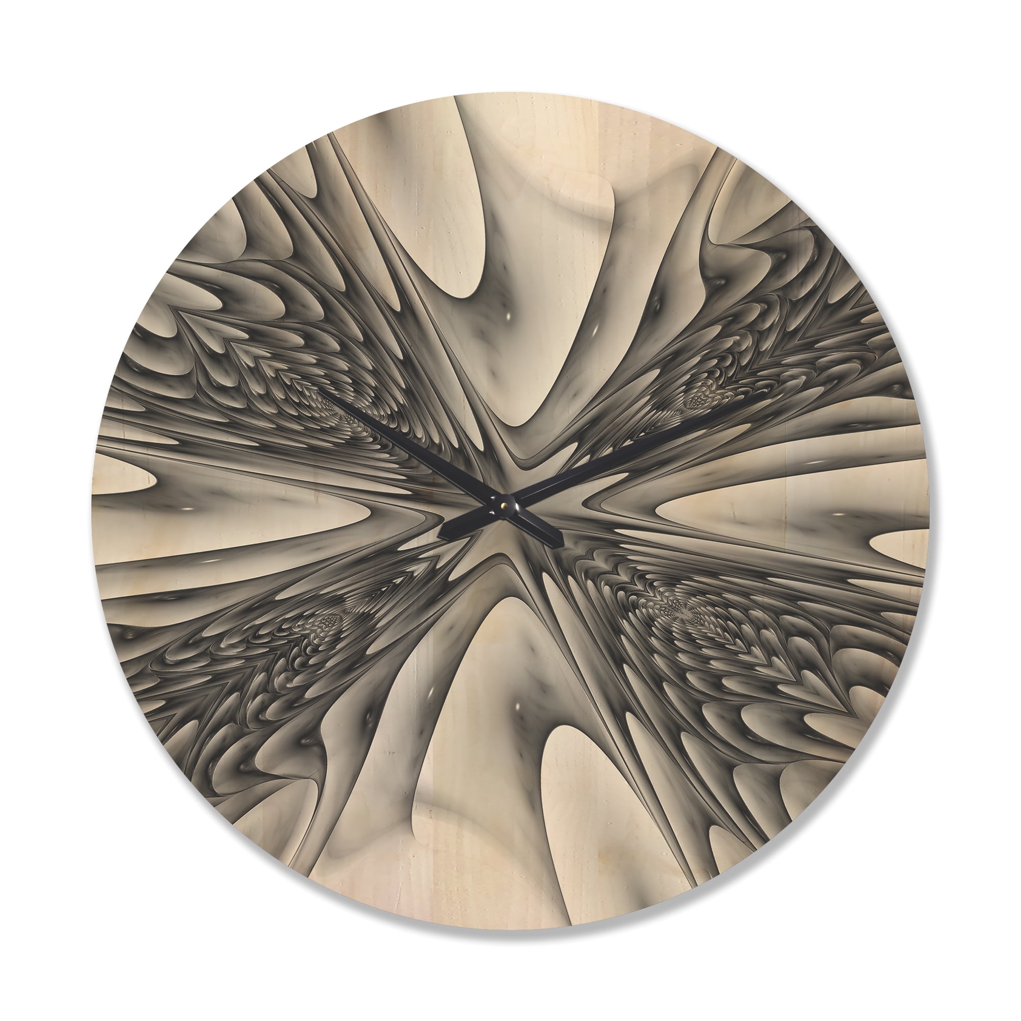 Designart 'Magical Depth Fractal 3D' Modern Wood Wall Clock