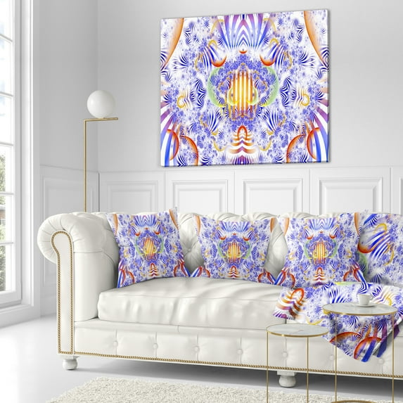 Designart Magical Fairy Pattern Blue - Abstract Throw Pillow - 18x18
