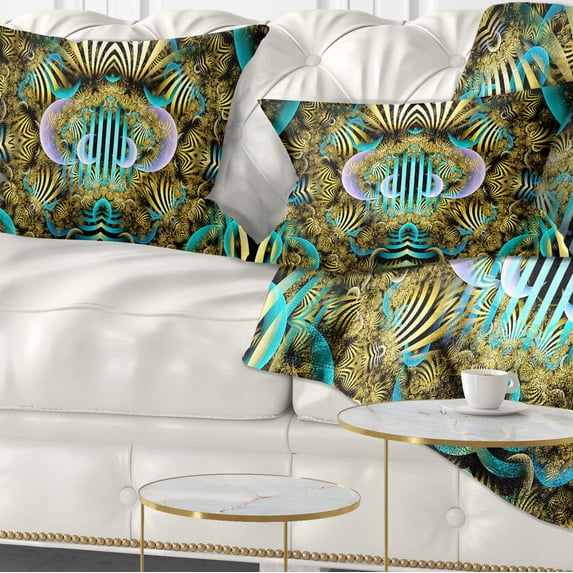 Designart Magical Fairy Pattern Brown - Abstract Throw Pillow - 12x20