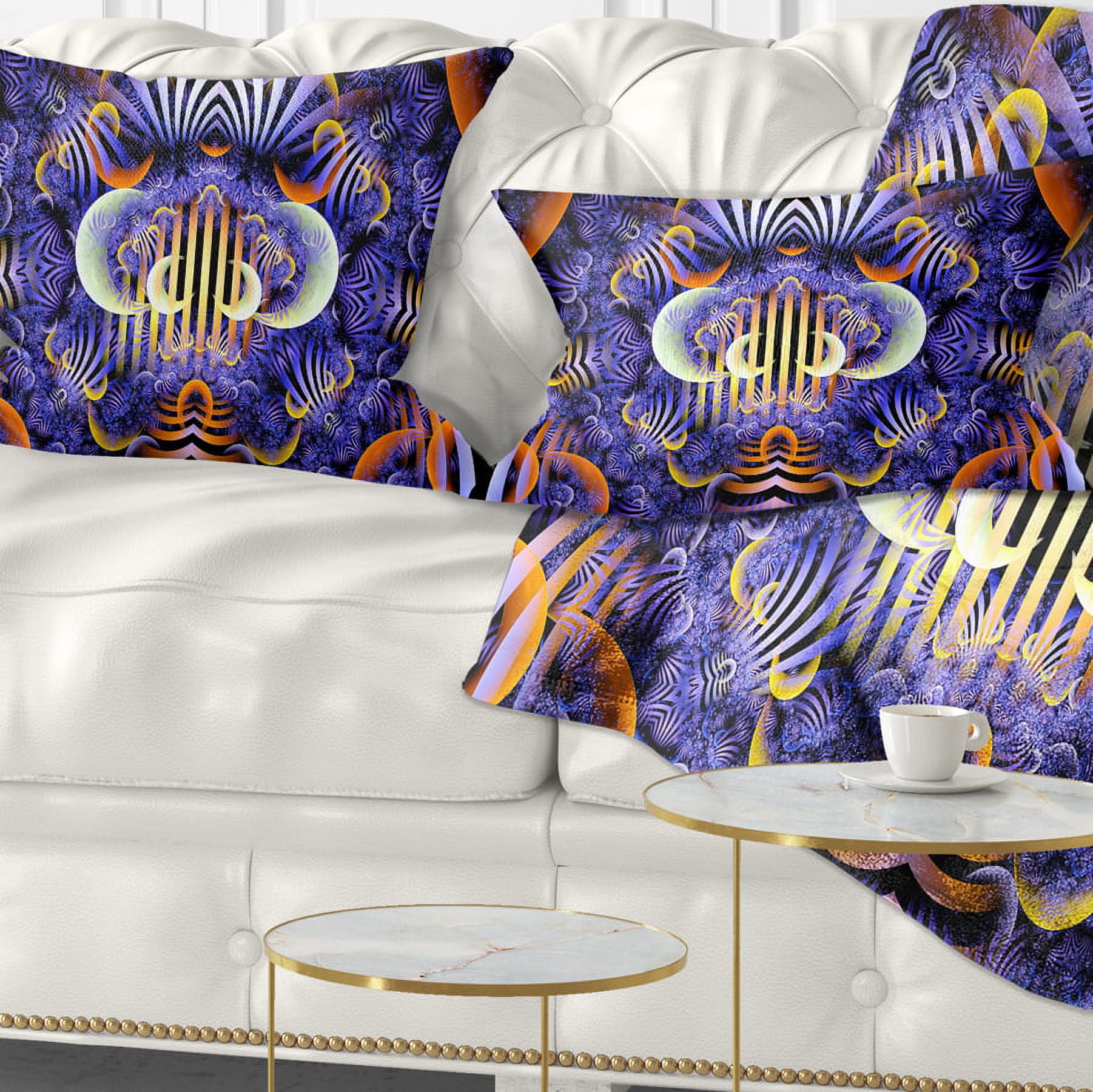 Designart Magical Fairy Pattern Illustration - Floral Throw Pillow - 12x20