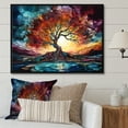 thumbnail image 1 of Designart "Magical Landscape In Colorful Sunrise" Lightning Floater Framed Canvas Art Print, 1 of 5