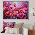 thumbnail image 1 of Designart "Magical Magenta Fields Of Poppies" Poppies Floater Framed Canvas Art Print, 1 of 5