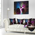 thumbnail image 1 of Designart Magical Multi color Psychedelic Tree - Abstract Throw Pillow - 16x16, 1 of 1