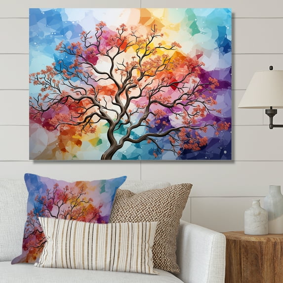 Designart "Magical Oak In Vivid Colors I" Tree Oak Wall Art Prints