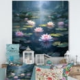 thumbnail image 1 of Designart "Magical Pond With Lily Pads And Lotus I" Lotus Canvas Art Print, 1 of 7