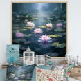thumbnail image 1 of Designart "Magical Pond With Lily Pads And Lotus I" Lotus Floater Framed Canvas Art Print, 1 of 5
