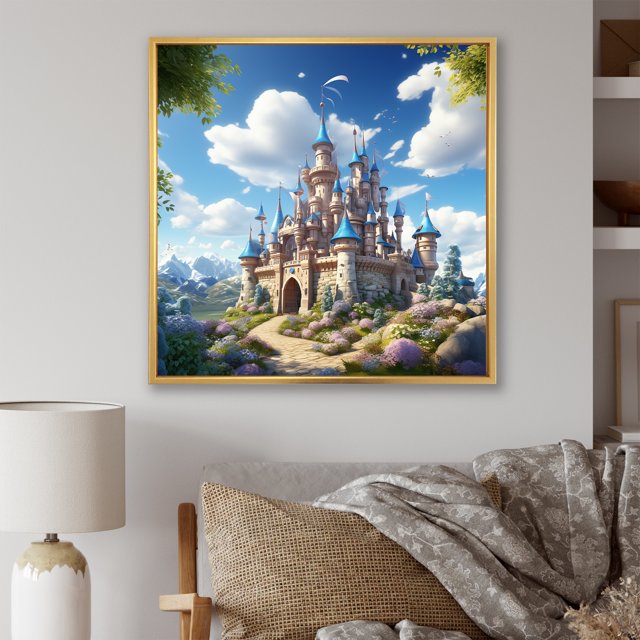 Designart "Magical Princess Castle Dreams III" Architecture Framed Wall