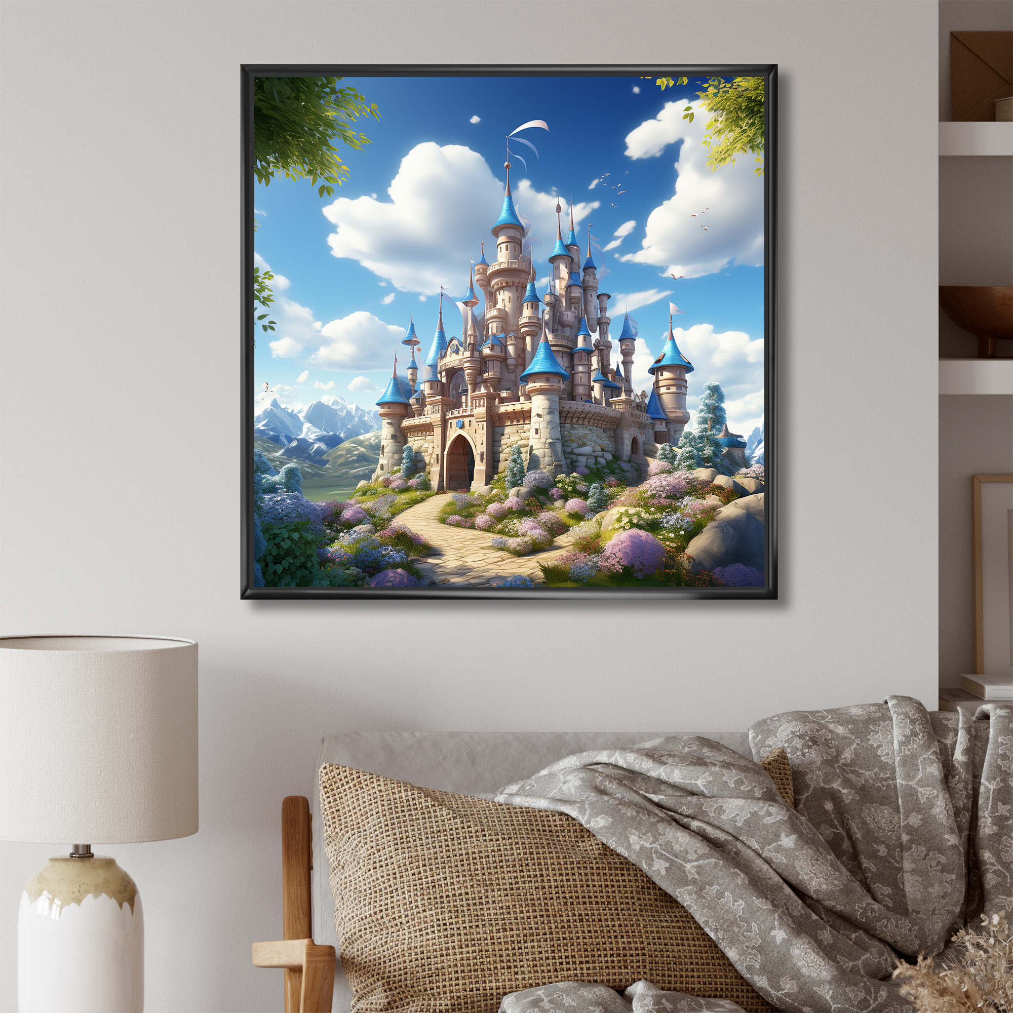 Designart "Magical Princess Castle Dreams III" Architecture Framed Wall ...