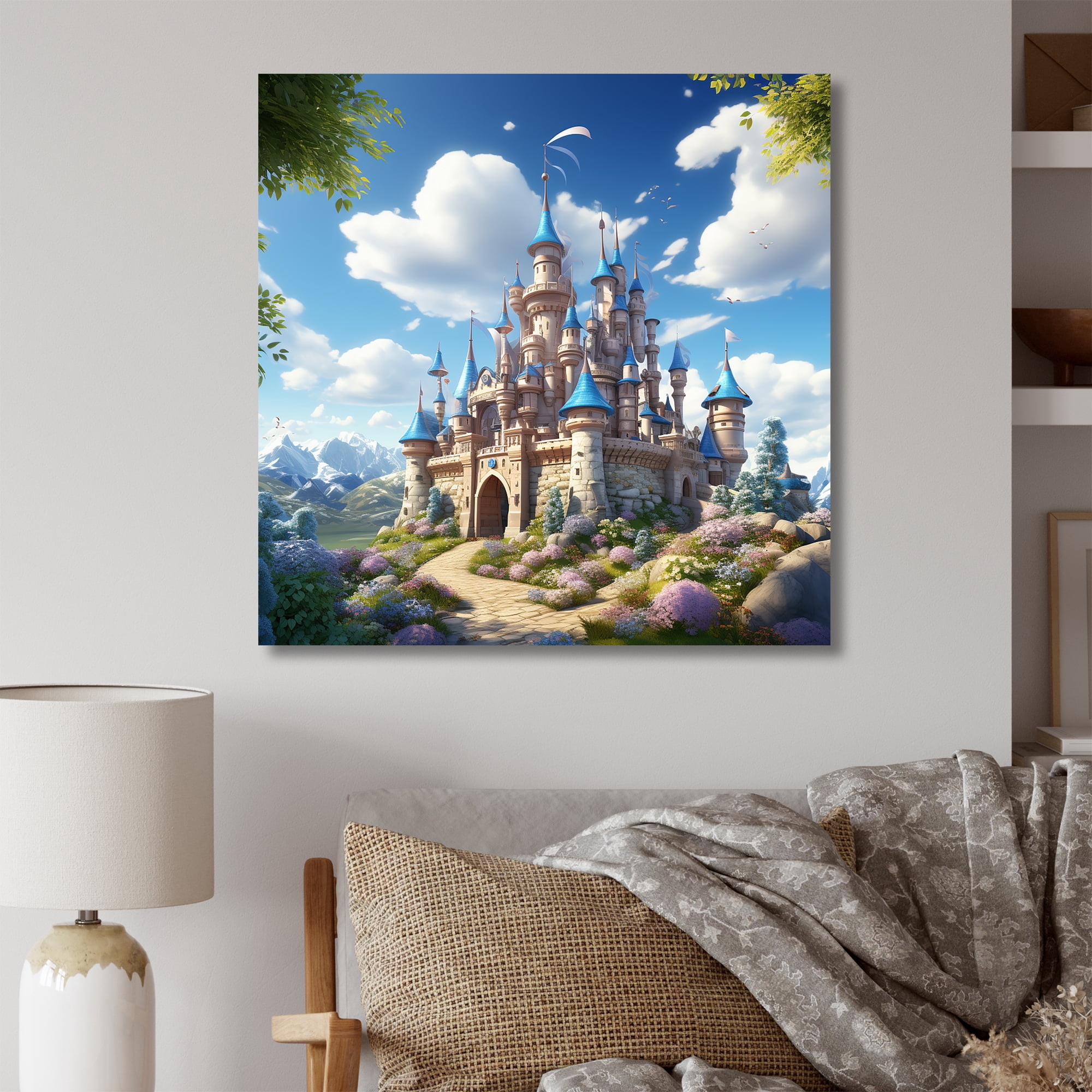 Designart "Magical Princess Castle Dreams III" Architecture Wall Art ...