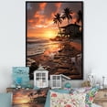 thumbnail image 1 of Designart "Magical Sunrise in Miami II" Nautical & Beach Floater Framed Canvas Wall Art, 1 of 7