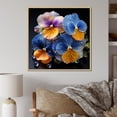 thumbnail image 1 of Designart "Magically Transparent Blue And Yellow Pansies" Pansies Floater Framed Wall Art Prints, 1 of 5