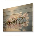 thumbnail image 1 of Designart "Magnolia Reflections Grey and White Beauty I" Floral Print on Natural Pine Wood, 1 of 5