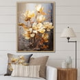 thumbnail image 1 of Designart "Magnolias In Golden Splendor" Magnolias Floater Framed Wall Decor, 1 of 1