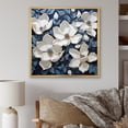 thumbnail image 1 of Designart "Magnolias Woven In White And Blue II" Magnolias Floater Framed Wall Art Prints, 1 of 5