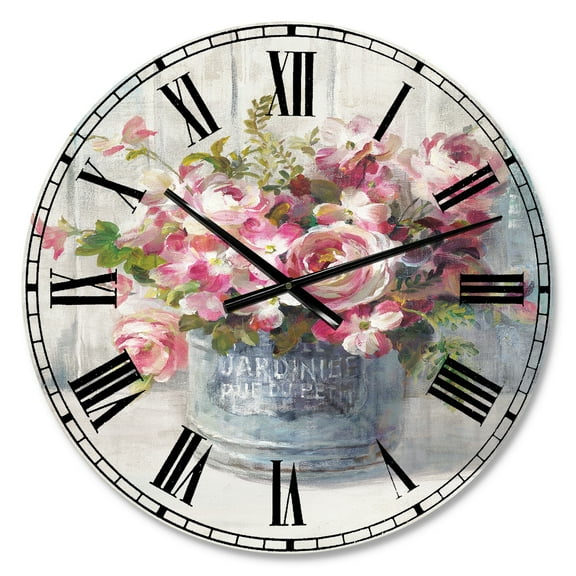 Designart 'Maison Des Fleurs III' Metal Wall Clock