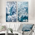thumbnail image 1 of Designart "Majestic Aerial View Arctic Rivers and Icebergs" Glacier Wall Art Set Of 2 - Country Blue Gallery Wall Set For Home Decor, 1 of 6