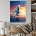 thumbnail image 1 of Designart "Majestic Coastal Horse Portrait" Animals Canvas Wall Art - Traditional Blue Horse Hallway Wall Art Decor, 1 of 6