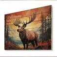 thumbnail image 1 of Designart "Majestic Geometric Moose in Brown Peach" Animals Print on Natural Pine Wood, 1 of 5