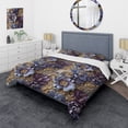 thumbnail image 1 of Designart "Majestic Gilded Royalty" Purple Floral Bedding Covert Set - Cottage Bed Set With 1 Sham, 1 of 5
