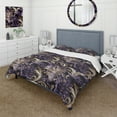 thumbnail image 1 of Designart "Majestic Glamour In Deep Purple" Paisley Bedding Covert Set - Traditional Bed Set With 2 Shams, 1 of 5