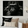 thumbnail image 1 of Designart "Majestic Gorilla Monochrome Wildlife II" Animals Canvas Art Print, 1 of 5