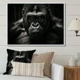 thumbnail image 1 of Designart "Majestic Gorilla Monochrome Wildlife II" Animals Floater Framed Canvas Art Print, 1 of 7