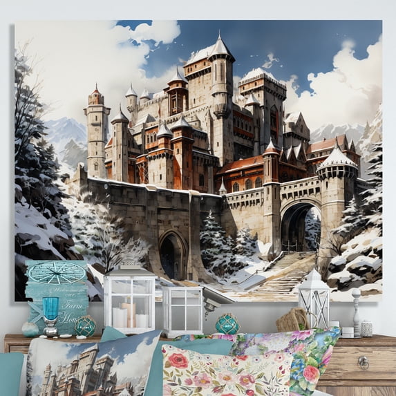 Designart "Majestic Guardians of Fortresses IV" Architecture Wall Art Print