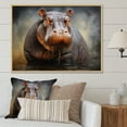 thumbnail image 1 of Designart "Majestic Hippo Elegance in Grey I" Animals Framed Wall Art - Modern Grey Hippopotamus Entryway Framed Wall Art, 1 of 6