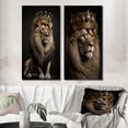 thumbnail image 1 of Designart "Majestic Lion King Portrait I" Animals Lion Wall Art Set Of 2 - Children's Art Brown Gallery Wall Set For Home Decor, 1 of 6